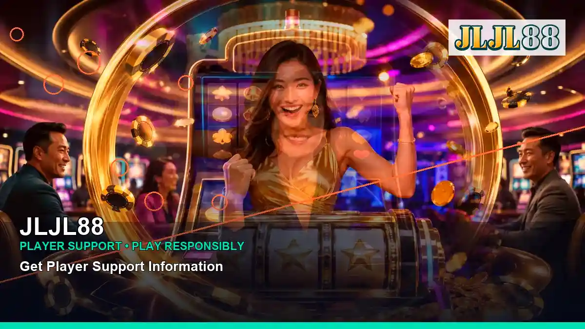 JLJL88 reels casino bonus games featuring an adult Filipina casino host with a centered composition
