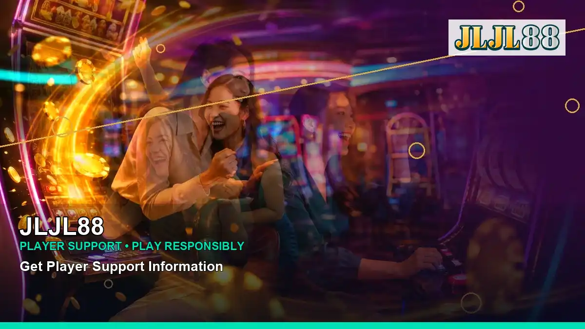 JLJL88 lounge VIP casino rewards featuring an adult Filipina casino host with a panoramic reel composition